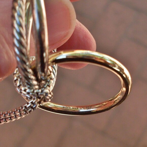 David Yurman Small Crossover Pendant w/Adjustable Chain - 14K/925 - Current Item - Picture 8 of 14